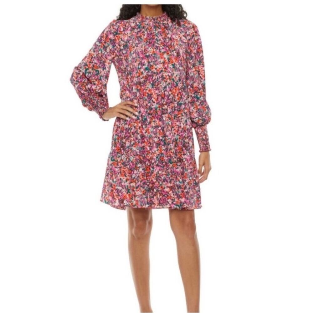 Maia floral print long sleeve tiered dress size 14